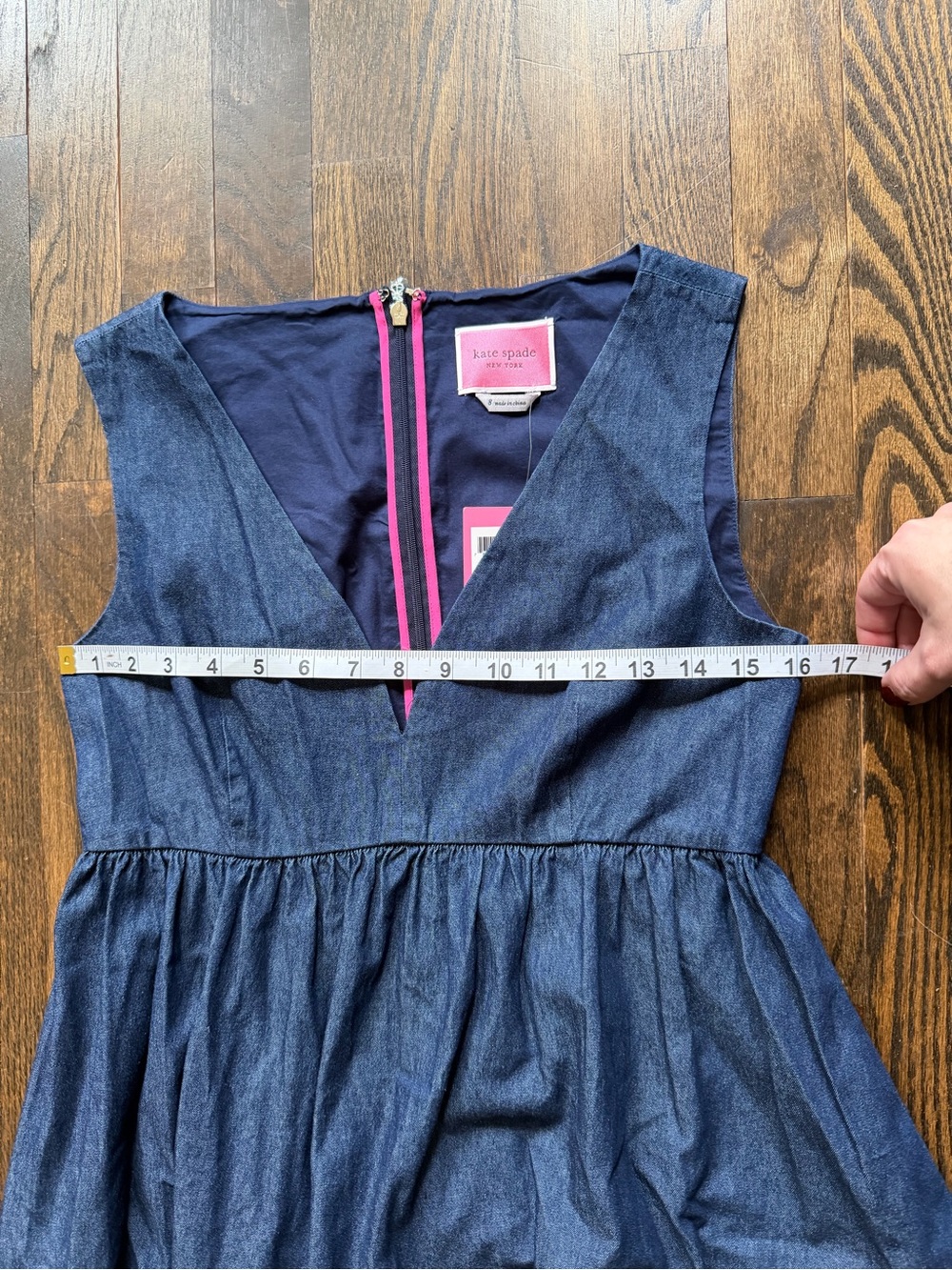 NWT kate spade Denim Tiered V-Neck Midi Dress - Picture 4 of 8
